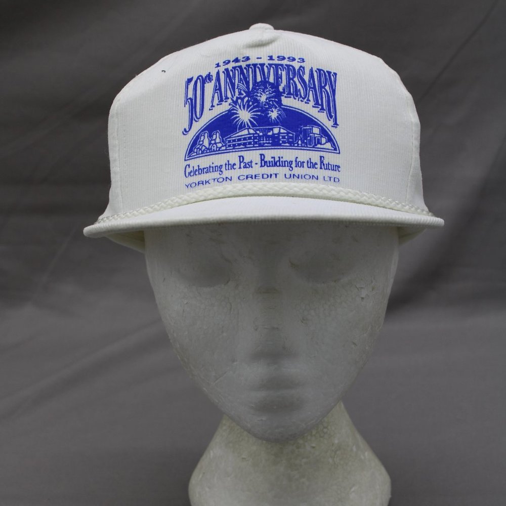 Vintage Corduroy Hat - Yorkton Credit Union 50th Anniversary - Adult Snapback
